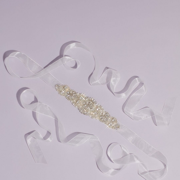Crystal Burst Sash Pave & Pearl Accents